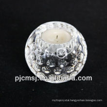 golf ball shape crystal candle holder for home decration